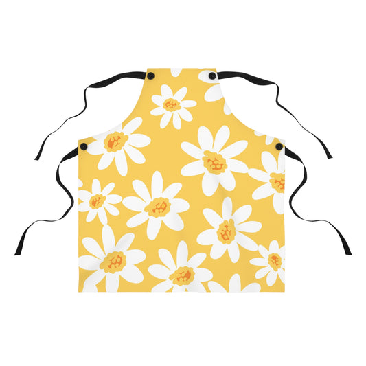 Bright Daisy Print Apron, Floral Cooking Apron for Home Chefs, Gifts for Mothers Day, Kitchen Decor, Baking Accessory with original pattern by Ally Hunt