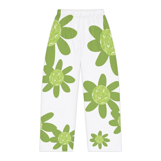 Pickleball Daisy Print Women's Pajama Pants, Cozy Lounge Pants, Sleepwear, Gift for Her, Relaxation Essentials