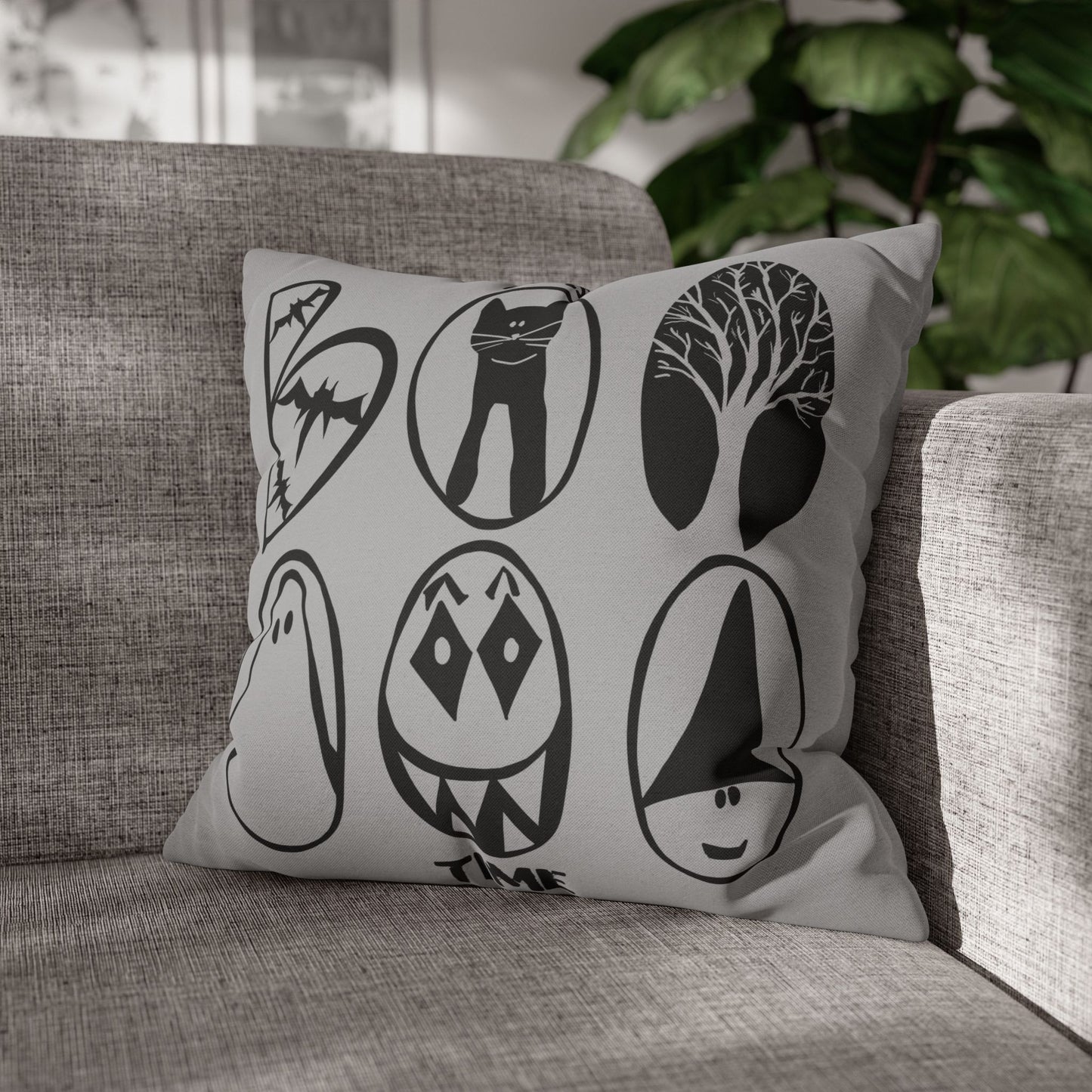IT'S BOO TIME! Spooky Halloween Pillowcase, Decorative Cushion Cover for Autumn, Home Decor, Halloween Party, Unique Gift Idea