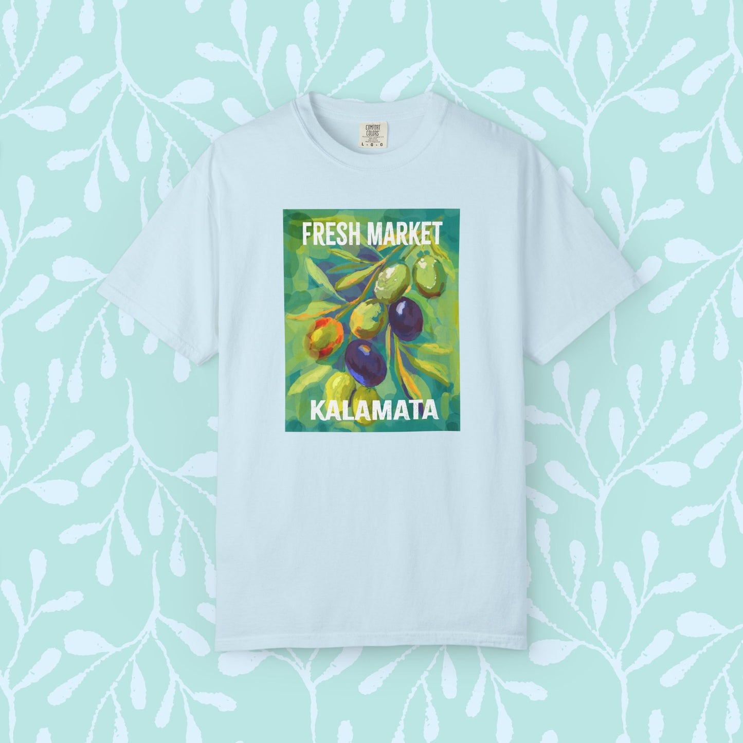 Vibrant Greek Olive Grove T-Shirt, Perfect for Farmers Markets, Foodie Gifts, Art Lovers, Summer Outings, Unisex Casual Wear