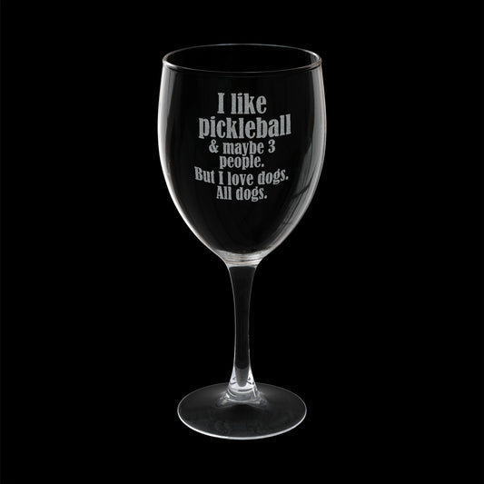 Engraved Wine Glass, Funny Pickleball Lover Gift, Custom Wine Glass for Pickleball Fans, Personalised Wine Goblet, Fun Gift for Her