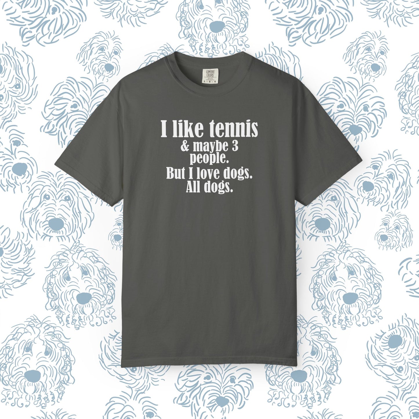 Tennis Lover Unisex T-shirt - I Like Tennis & All Dogs Design
