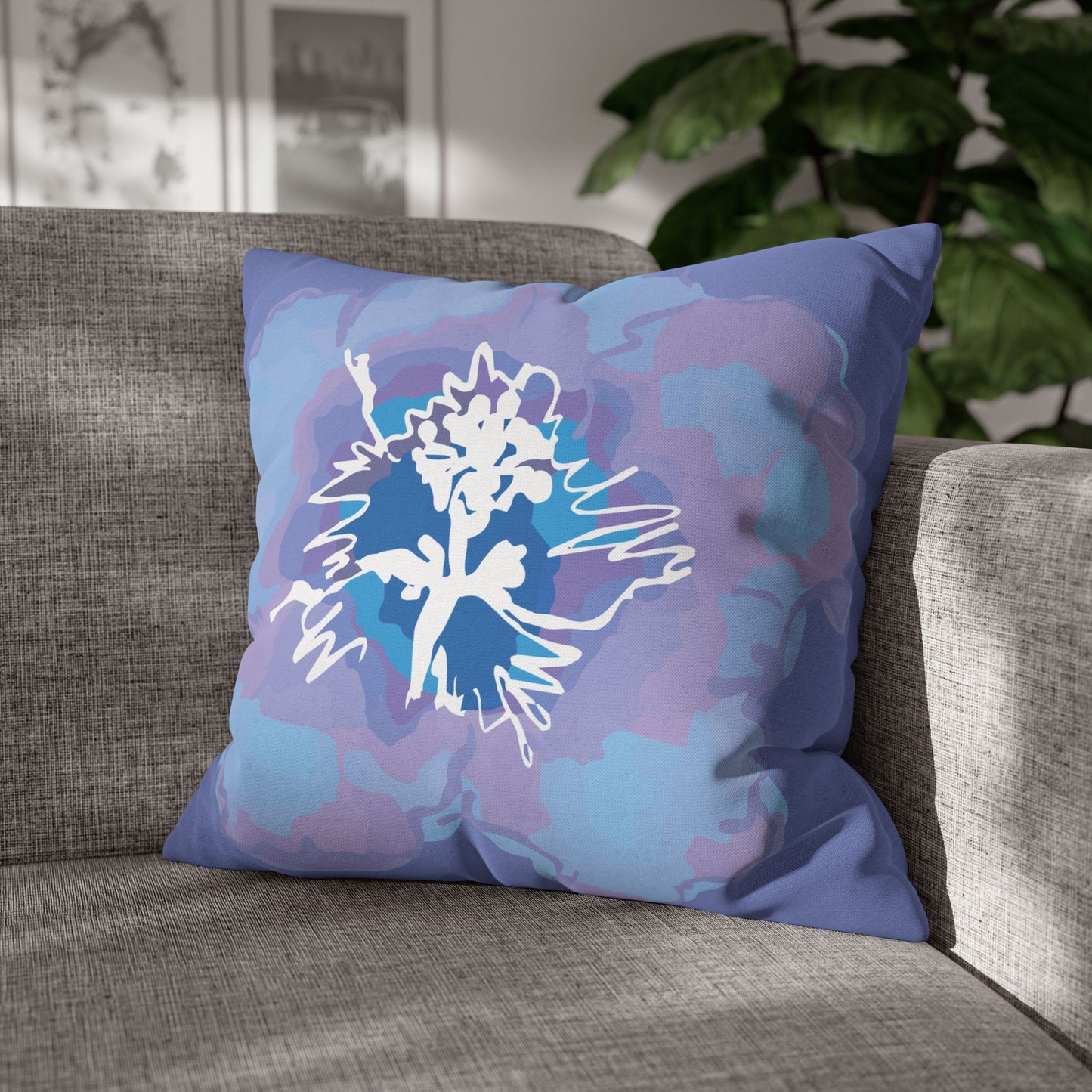 Beautiful Azalea Floral Periwinkle Patterned Pillowcase | Cozy Home Decor, Dreamy Bedroom Accents, Unique Gift, Stylish Cushion Cover