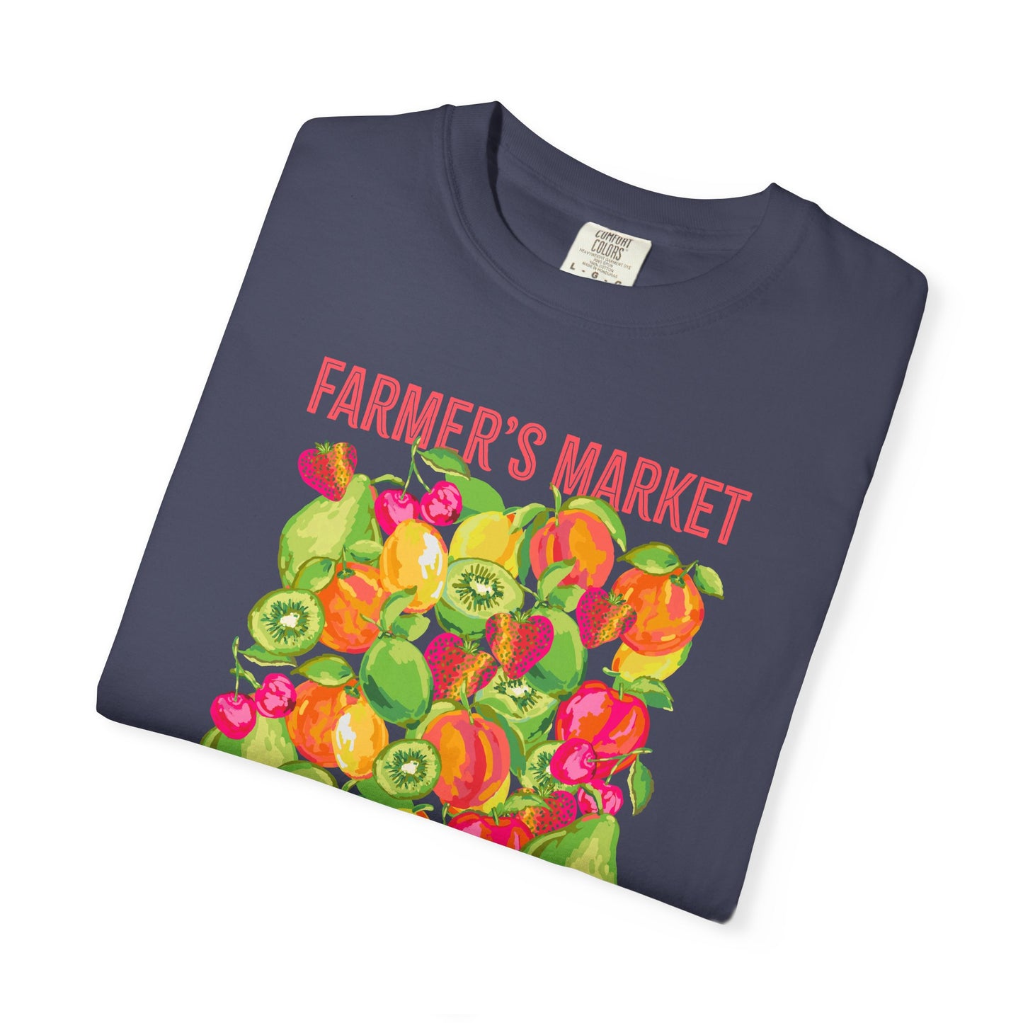 Barcelona Farmers Market T-Shirt | Unisex Garment-Dyed Tee, Cute Summer Style, Gift for Foodies, Market Lover's Apparel, Barcelona Graphic Tee