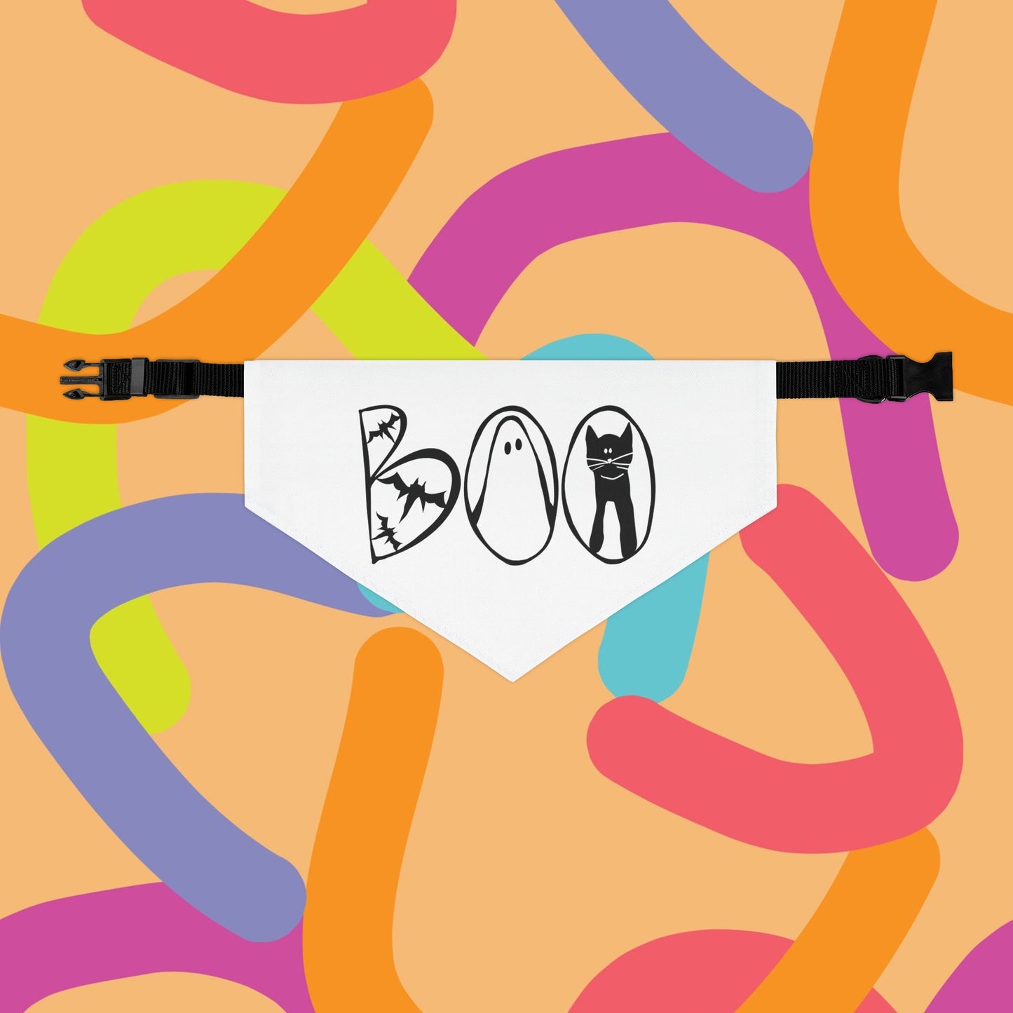 Adorable "Boo" Pet Bandana Collar, Halloween Season dog attire, gift for dog lover's
