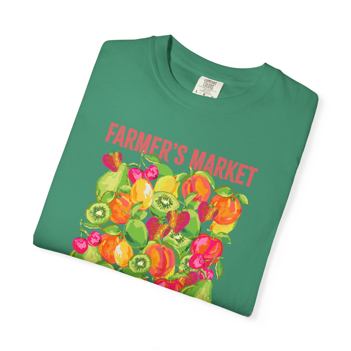 Barcelona Farmers Market T-Shirt | Unisex Garment-Dyed Tee, Cute Summer Style, Gift for Foodies, Market Lover's Apparel, Barcelona Graphic Tee