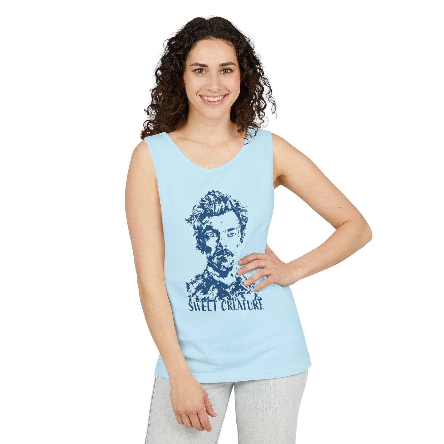 Harry Inspired Sweet Creature Vibrant Artistry Unisex Tank Top, Casual Summer Wear, Unique Gift for Art Lovers, Festival Fashion, Graphic Tee Alternative