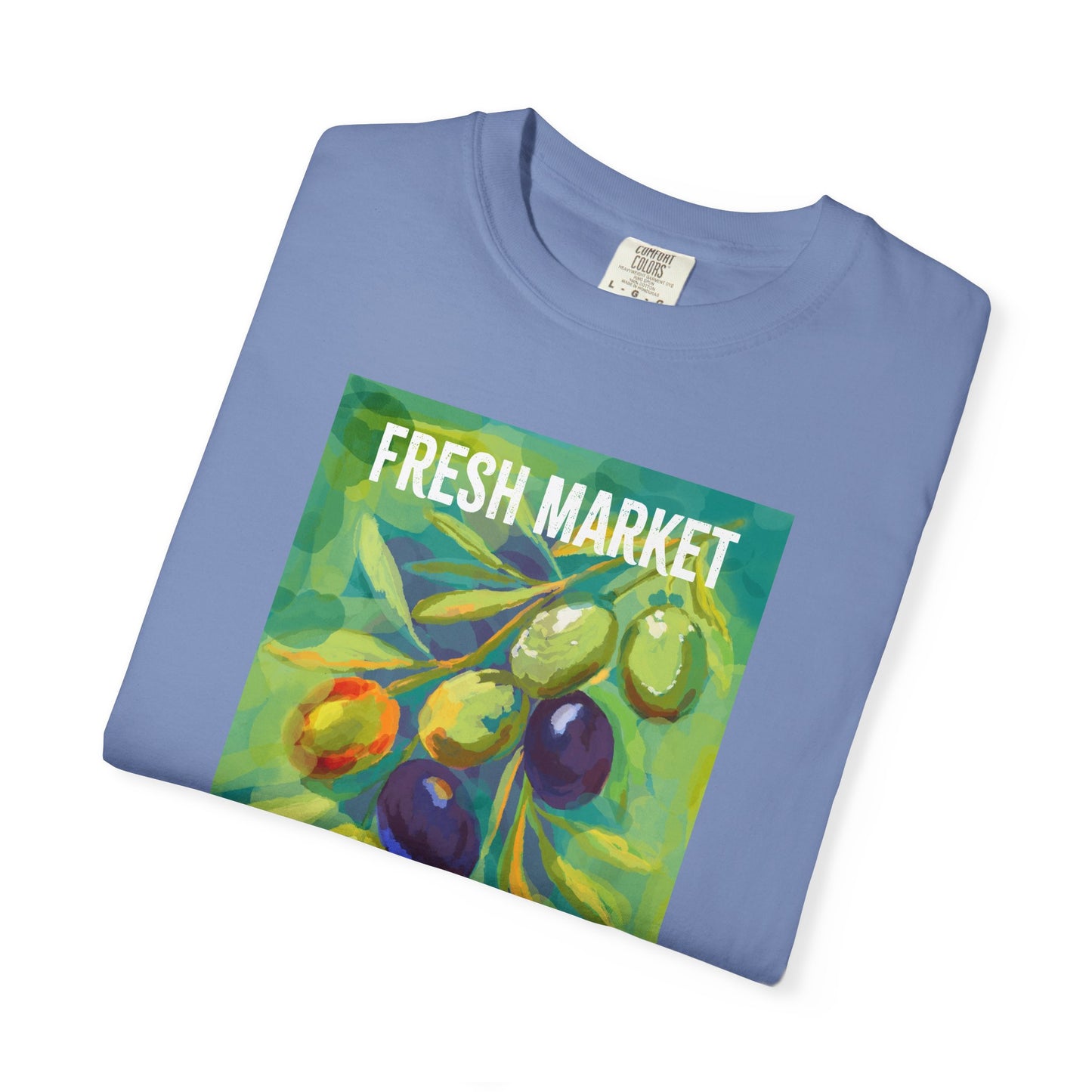 Vibrant Greek Olive Grove T-Shirt, Perfect for Farmers Markets, Foodie Gifts, Art Lovers, Summer Outings, Unisex Casual Wear