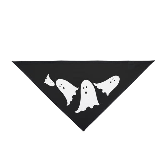 Ghostly Pet Bandana for Halloween, Dog Accessory, Cat Costume, Haunted Pet Apparel, Spooky Holiday Gear