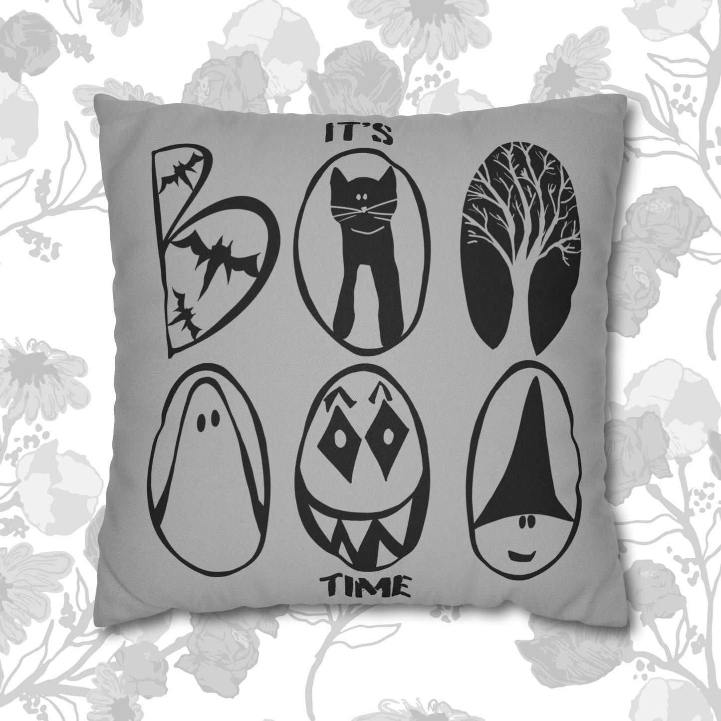 IT'S BOO TIME! Spooky Halloween Pillowcase, Decorative Cushion Cover for Autumn, Home Decor, Halloween Party, Unique Gift Idea
