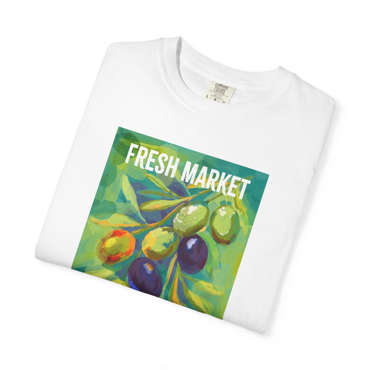 Vibrant Greek Olive Grove T-Shirt, Perfect for Farmers Markets, Foodie Gifts, Art Lovers, Summer Outings, Unisex Casual Wear