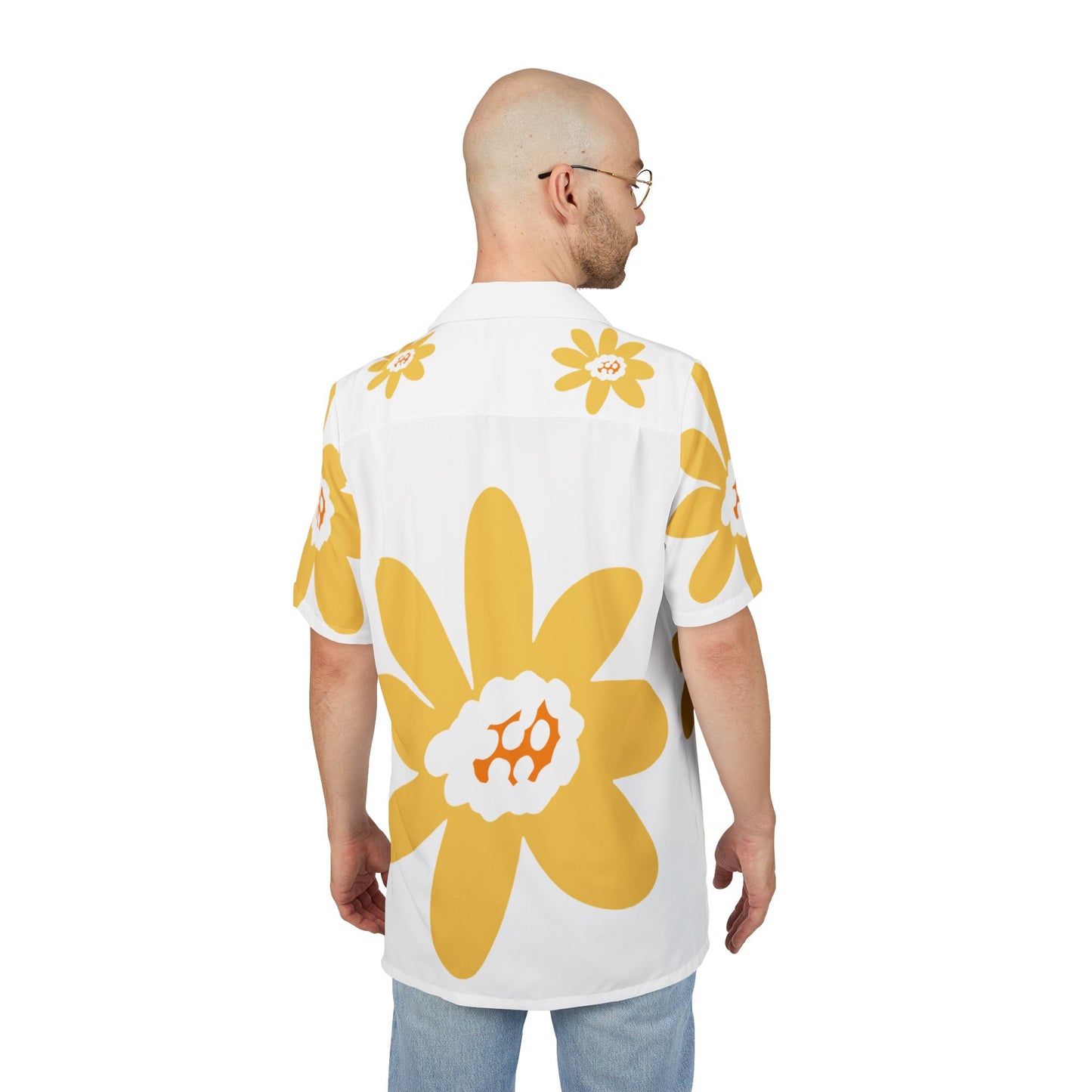 Big Yellow Daisy Tropical Floral Hawaiian Shirt, Summer Fashion, Beach Party Attire, Vacation Wear, Casual Shirt, Gift for Him or Her