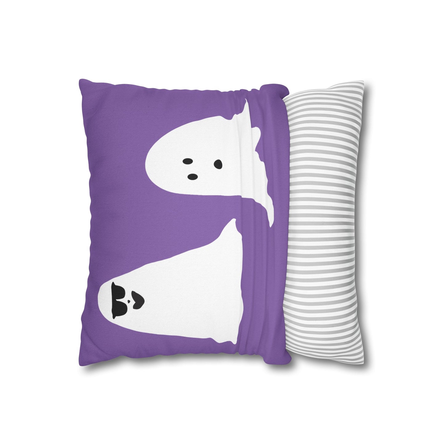 Spooky Ghost Pillowcase, BOO TIME, Halloween Decor, Fun Throw Pillow, Cozy Home Accessory, Unique Gift for Ghost Lovers, Purple Pillow Cover