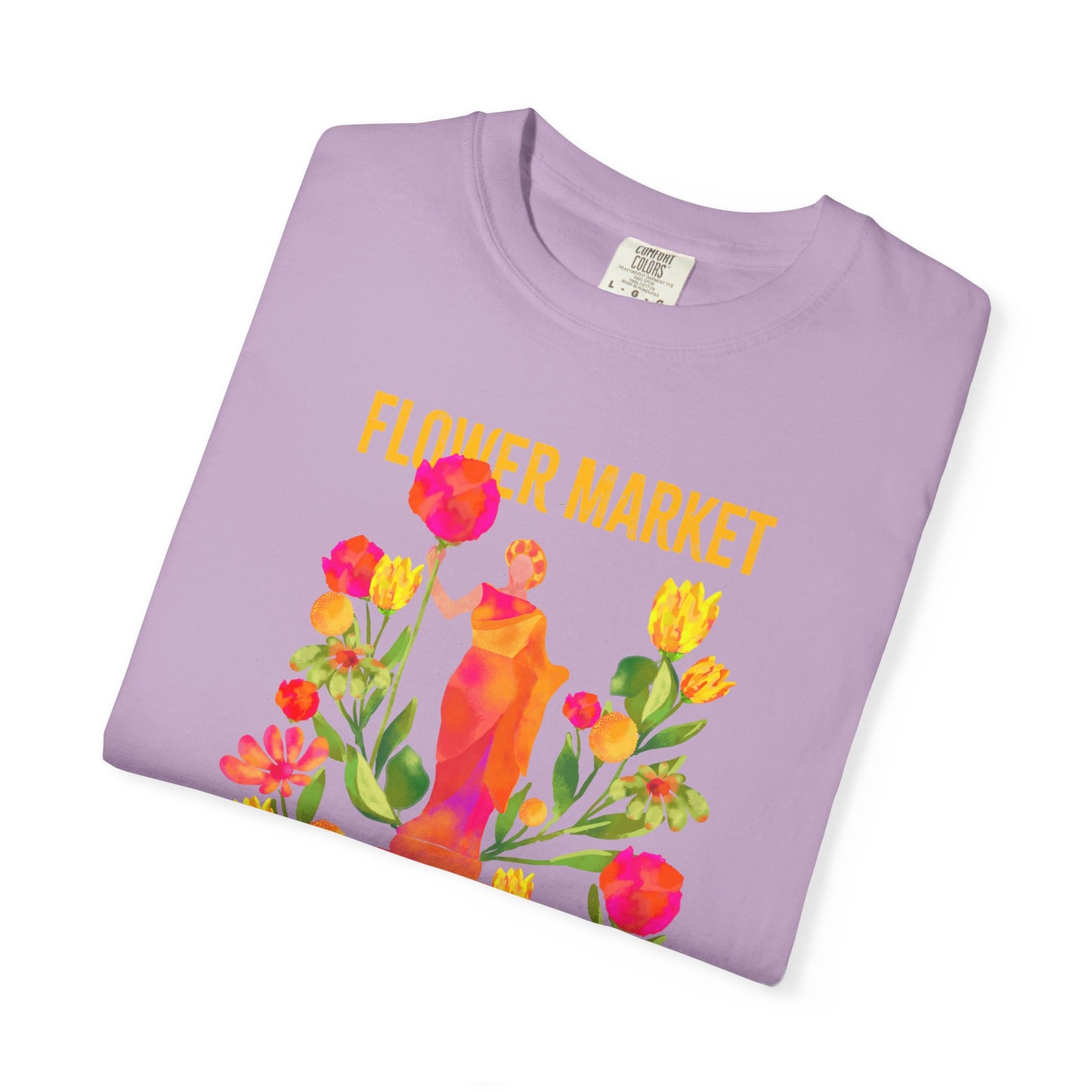 Greek Isle Mykonos Floral Market T-Shirt | Summer Vibes, Eco-Friendly Apparel, Casual Wear, Gift for Her, Bohemian Style