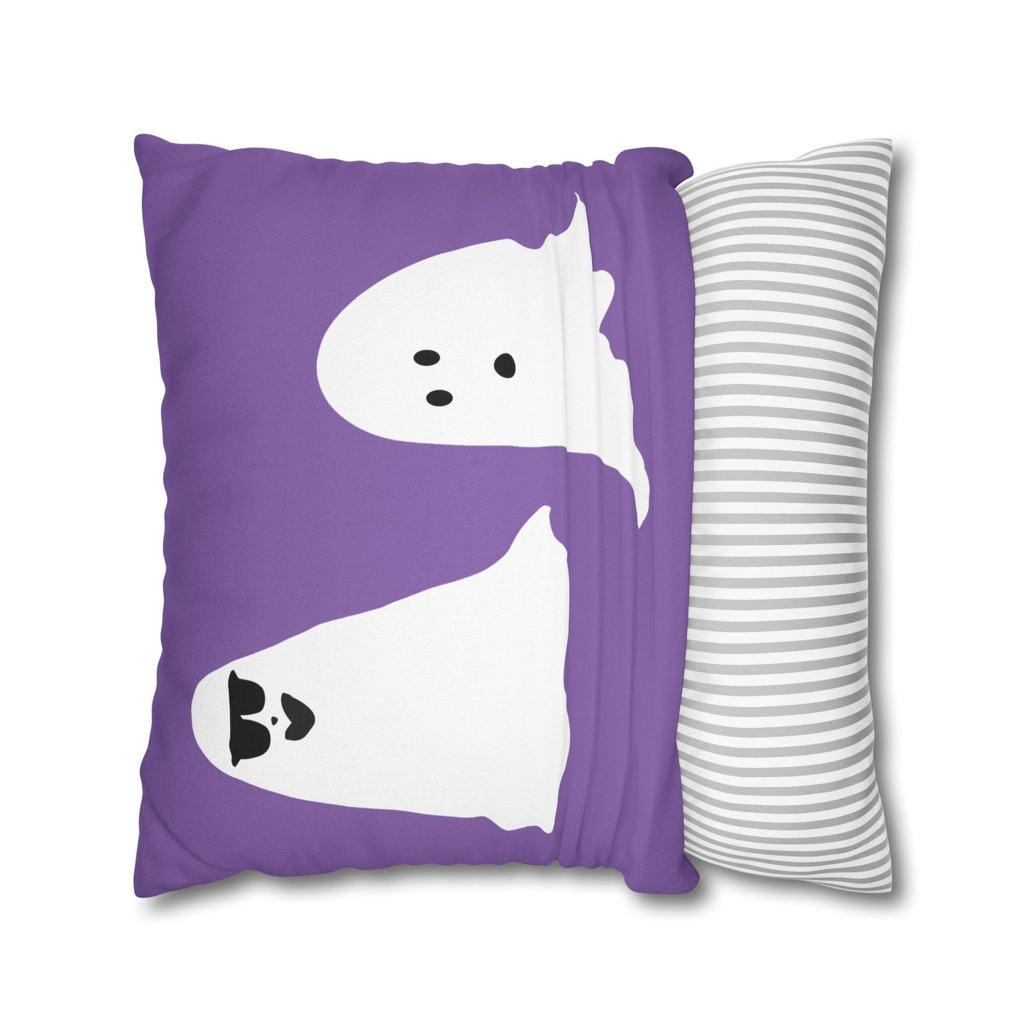 Spooky Ghost Pillowcase, BOO TIME, Halloween Decor, Fun Throw Pillow, Cozy Home Accessory, Unique Gift for Ghost Lovers, Purple Pillow Cover