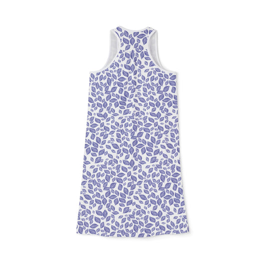 Feminine Floral Racerback Dress - Casual Summer Outfit, Beach Wear, Everyday Dress, Gift for Her, Vacation Style