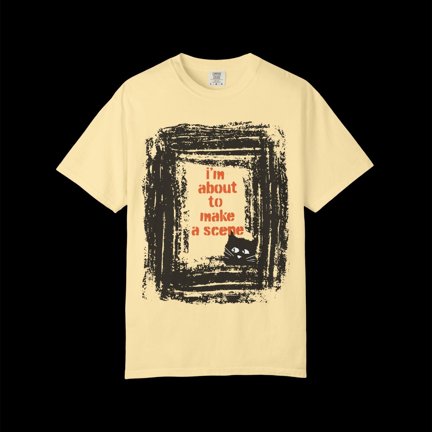I'm About to Make a Scene...Spooky Artistic black Cat T-Shirt, Halloween, Unisex Graphic Tee, Gift for Cat Lovers, Casual Wear, Cute Cat Design Shirt, Halloween Shirt