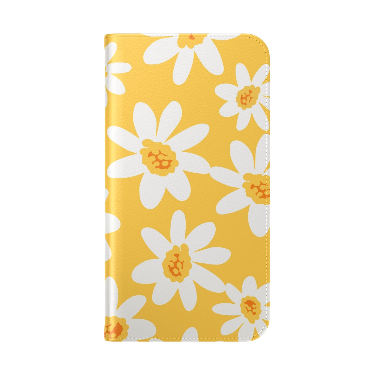 Cheerful Floral Flip Case for Phone, Yellow Daisy Wallet, Spring Gift, Cute Phone Cover, Mother's Day, Floral Design, Eco-Friendly