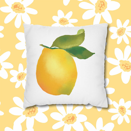 Lemon Print Pillowcase, Citrus Decor, Summer Home, Throw Pillow Cover, Gift for Fruit Lovers, Cozy Living Room Accent