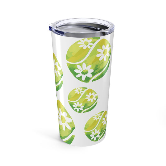 Tumbler 20oz - Tennis Just Play Your Game and Bloom