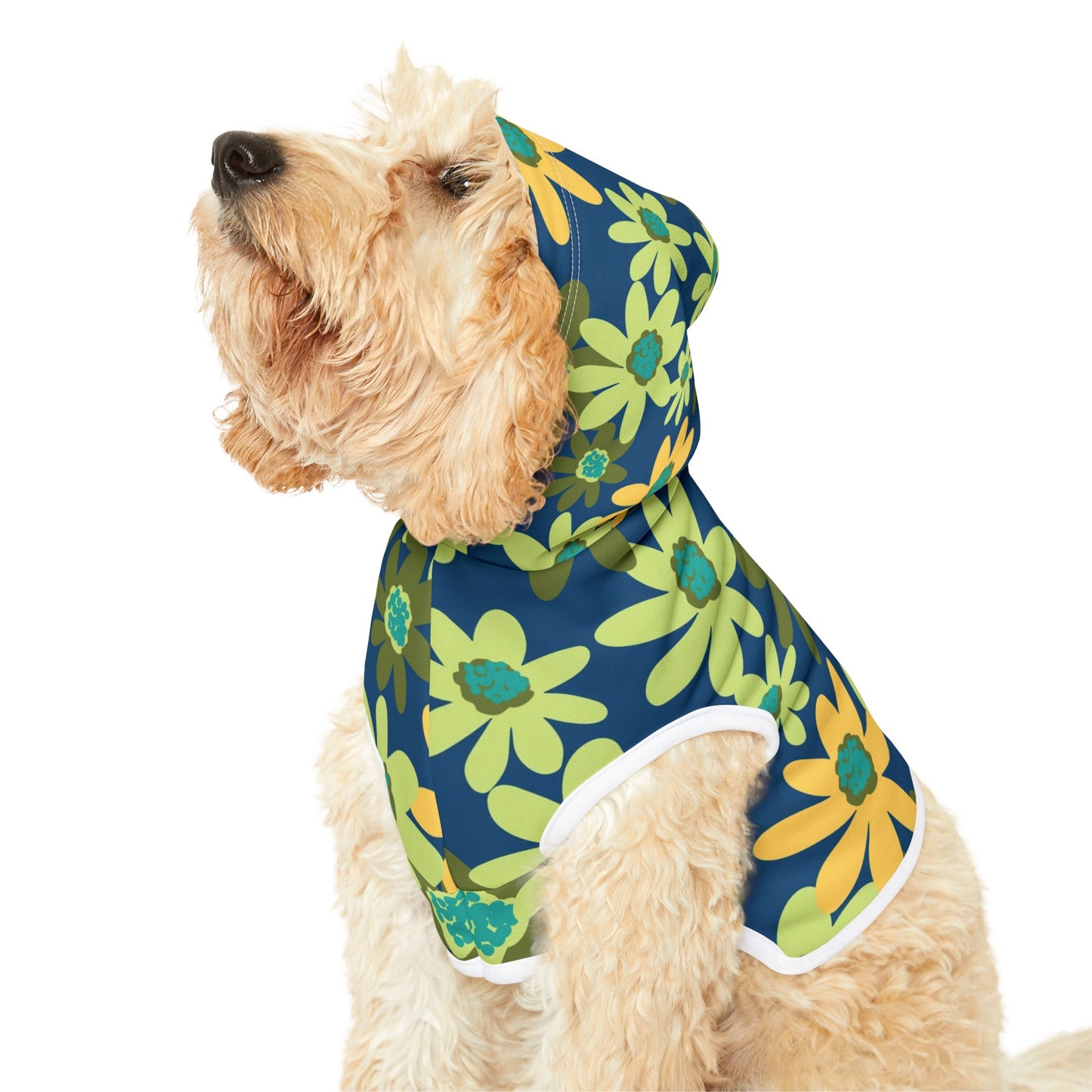 Daisy Floral Pet Hoodie for Stylish Dogs, Cozy Pet Apparel for Spring, Pet Fashion, Cute Dog Outfit, Dog Clothes, Gift for Pet Lovers