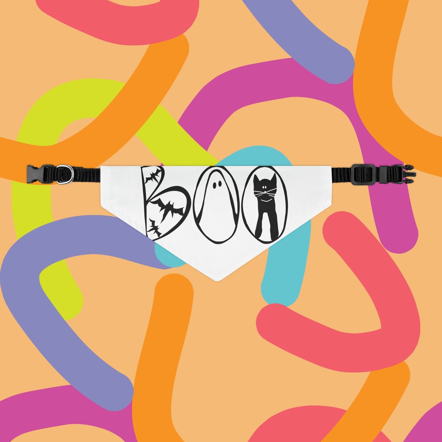 Adorable "Boo" Pet Bandana Collar, Halloween Season dog attire, gift for dog lover's
