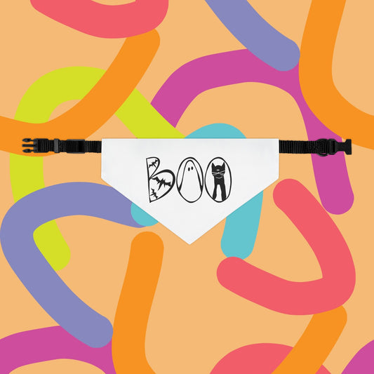 Adorable "Boo" Pet Bandana Collar, Halloween Season dog attire, gift for dog lover's