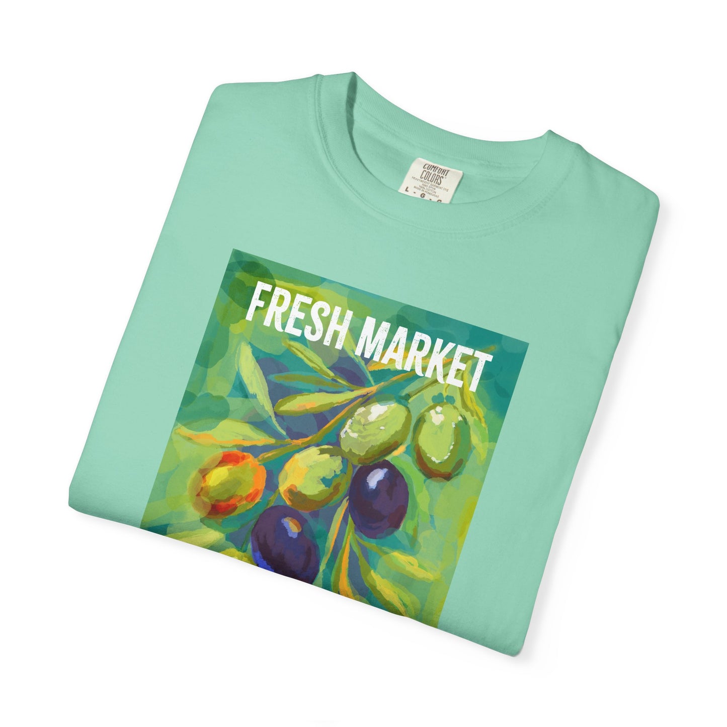 Vibrant Greek Olive Grove T-Shirt, Perfect for Farmers Markets, Foodie Gifts, Art Lovers, Summer Outings, Unisex Casual Wear