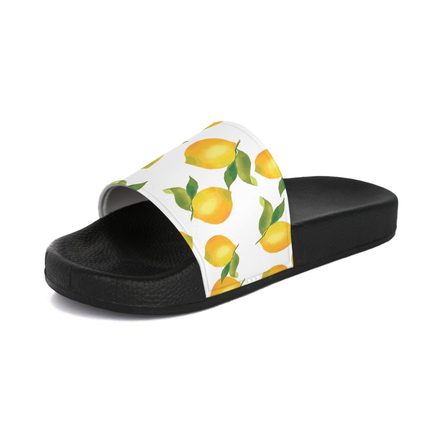 Lemon Print Women's Slide Sandals, Summer Footwear, Casual Slides, Beach Sandals, Gift for Her