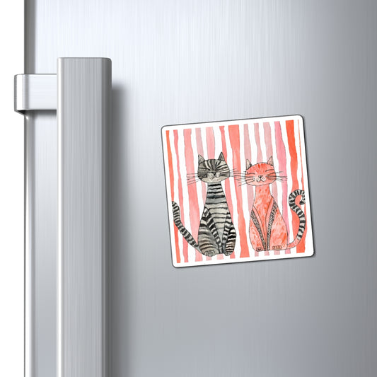 Whimsical Cat Magnets | Cute Kitchen Decor, Cat Lover Gifts, Animal Art, Refrigerator Magnet, Home Gift