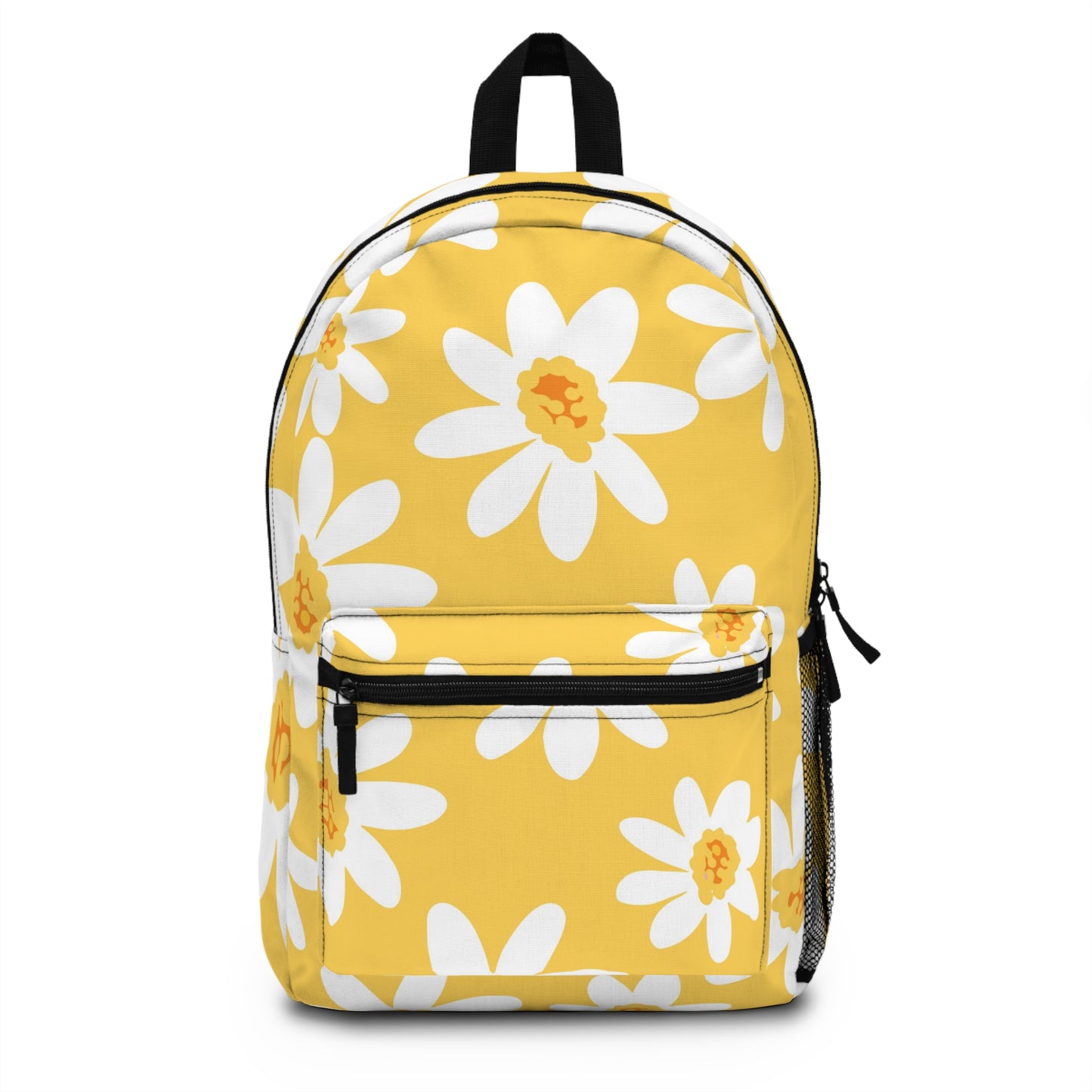 Sunny Daisy Backpack, Floral School Bag, Yellow Backpack for Girls, Summer Travel Bag, Gift for Hikers, Eco-Friendly Tote
