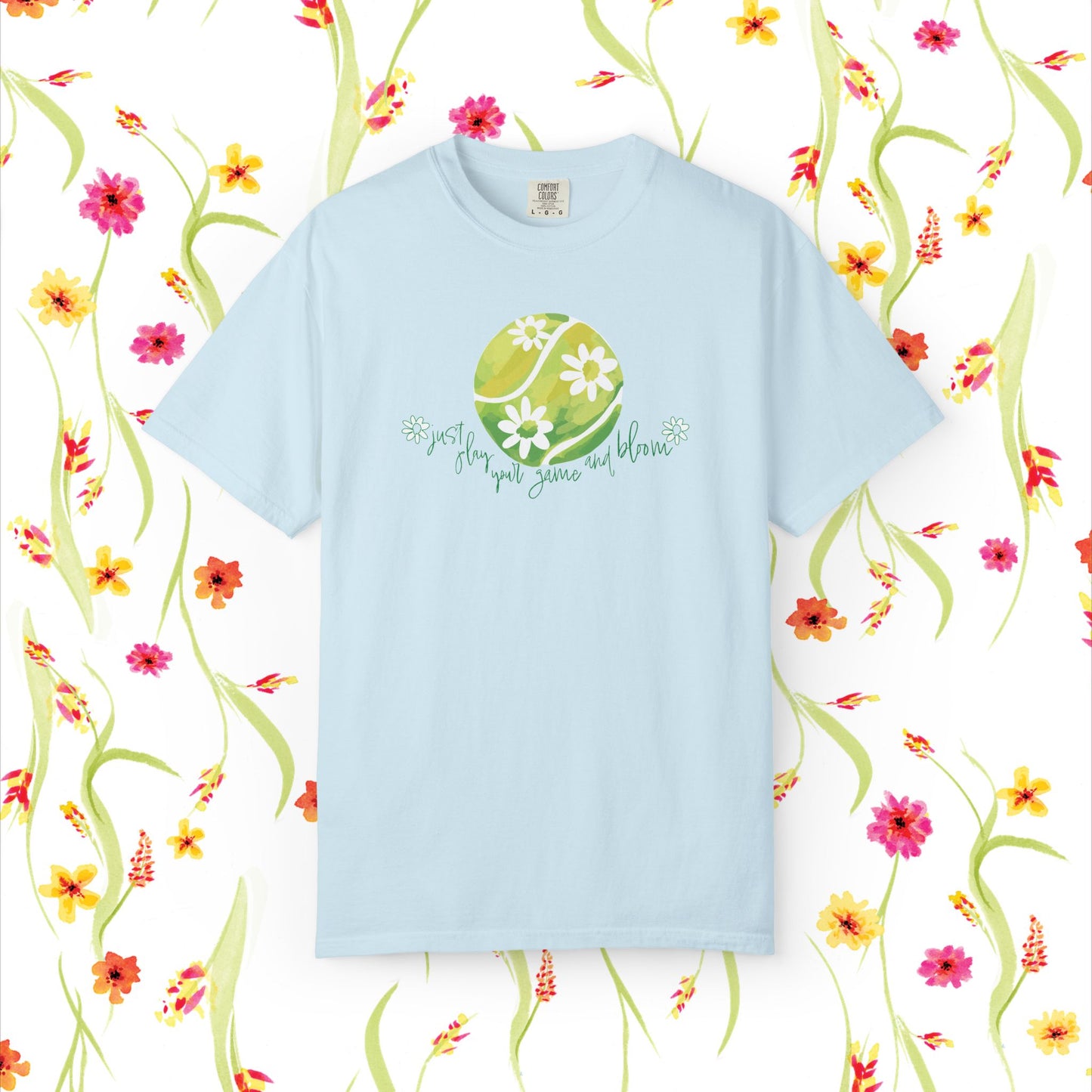 Play Tennis....Bloom! Flower Power Unisex T-Shirt | Eco-Friendly Casual Wear, Spring Fashion, Gift for Garden Lovers, Earth Day Tee, Floral Summer Style, Tennis Lover's Gift17.99