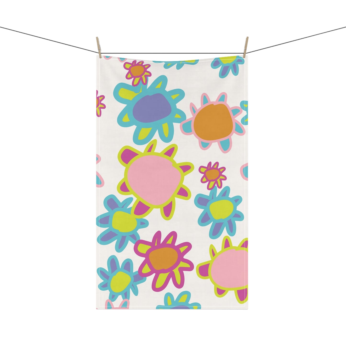 Cheerful Floral Tea Towels, Kitchen Décor, Gift for Hostess, Fun Home Accessories, Spring Celebrations, Bright Kitchen Linens