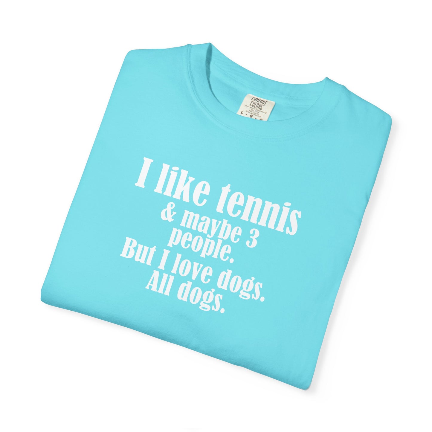 Tennis Lover Unisex T-shirt - I Like Tennis & All Dogs Design