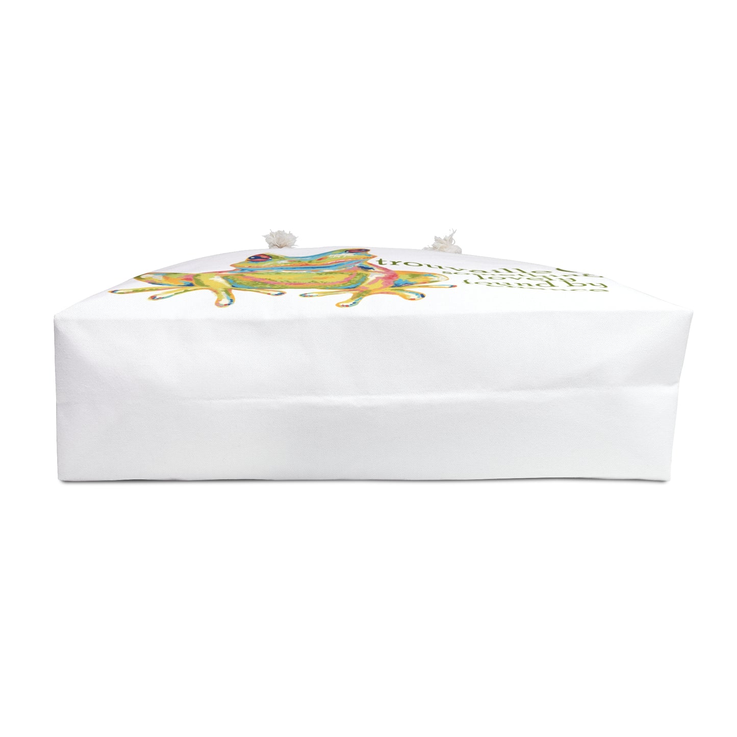 Weekender Bag — 'Trouvaille' Colorful Frog Canvas Travel Tote