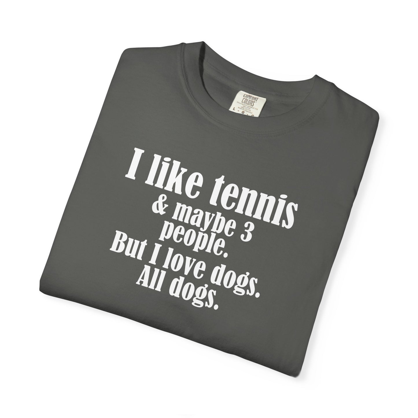 Tennis Lover Unisex T-shirt - I Like Tennis & All Dogs Design