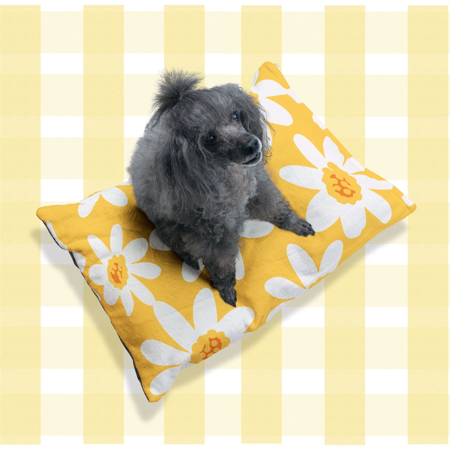 Sunny Floral Pet Bed, Cozy Dog Bed, Cat Bed for Home, Flower Pattern Pet Mat, Cute Puppy Bedding, Spring-Themed Dog Cushion
