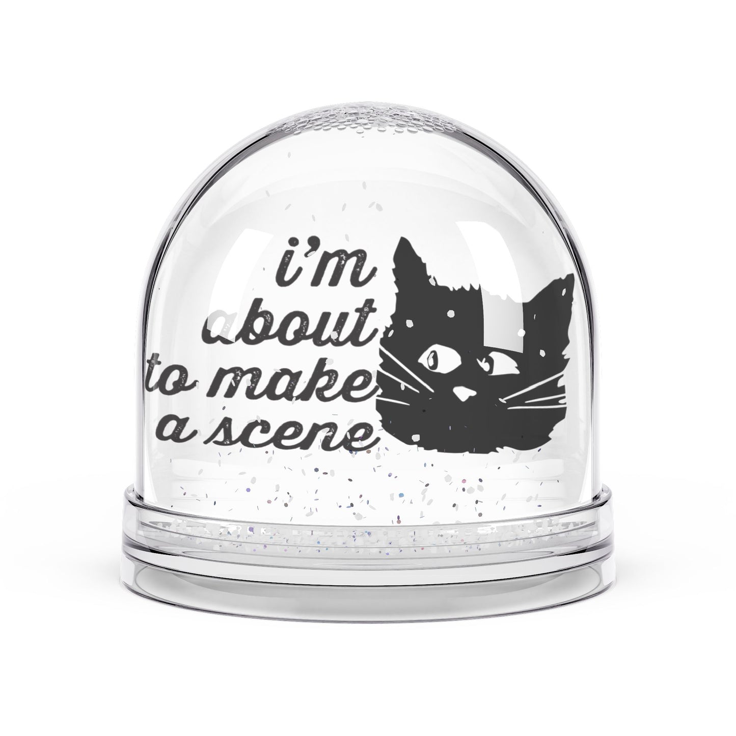 Whimsical Cat Snow Globe, Fun Home Decor, Cat Lover Gift, Holiday Decor, Unique Collectible