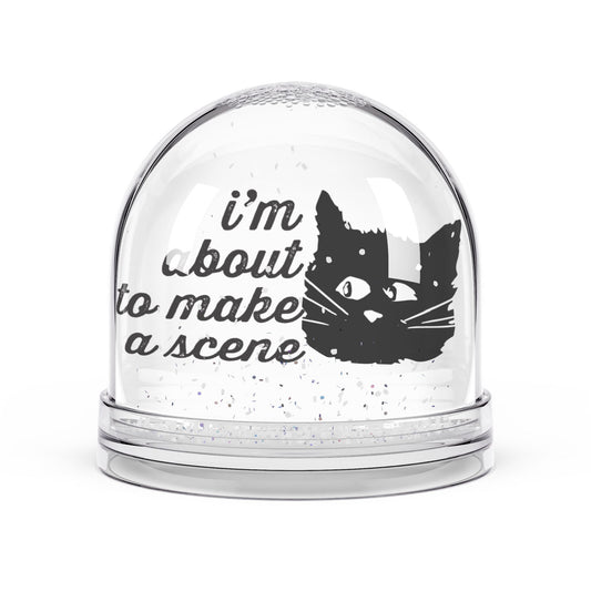 Whimsical Cat Snow Globe, Fun Home Decor, Cat Lover Gift, Holiday Decor, Unique Collectible