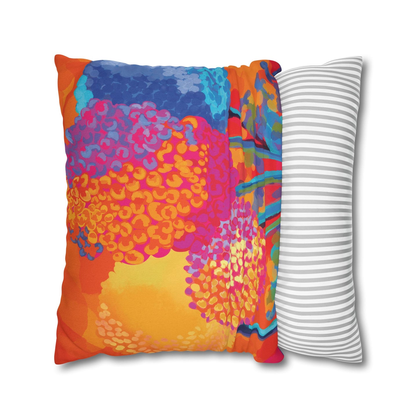 Vibrant Floral Pillowcase for Cozy Spaces with artwork by Ally Hunt, Retro vibe, Boho, Whimsical