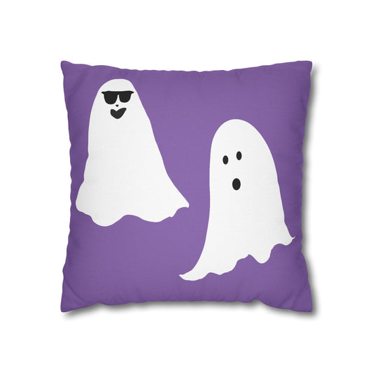 Spooky Ghost Pillowcase, BOO TIME, Halloween Decor, Fun Throw Pillow, Cozy Home Accessory, Unique Gift for Ghost Lovers, Purple Pillow Cover