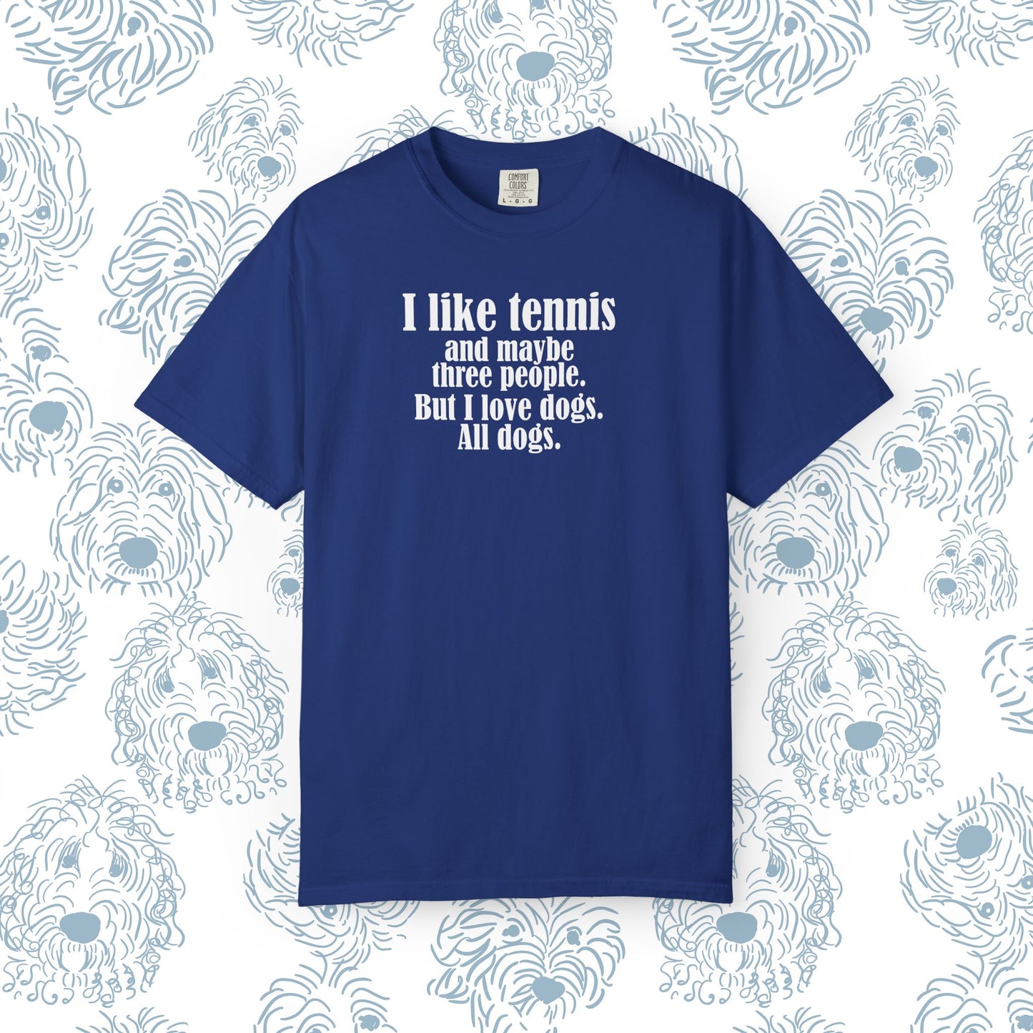 Tennis Lover Unisex T-shirt - I Like Tennis & All Dogs Design
