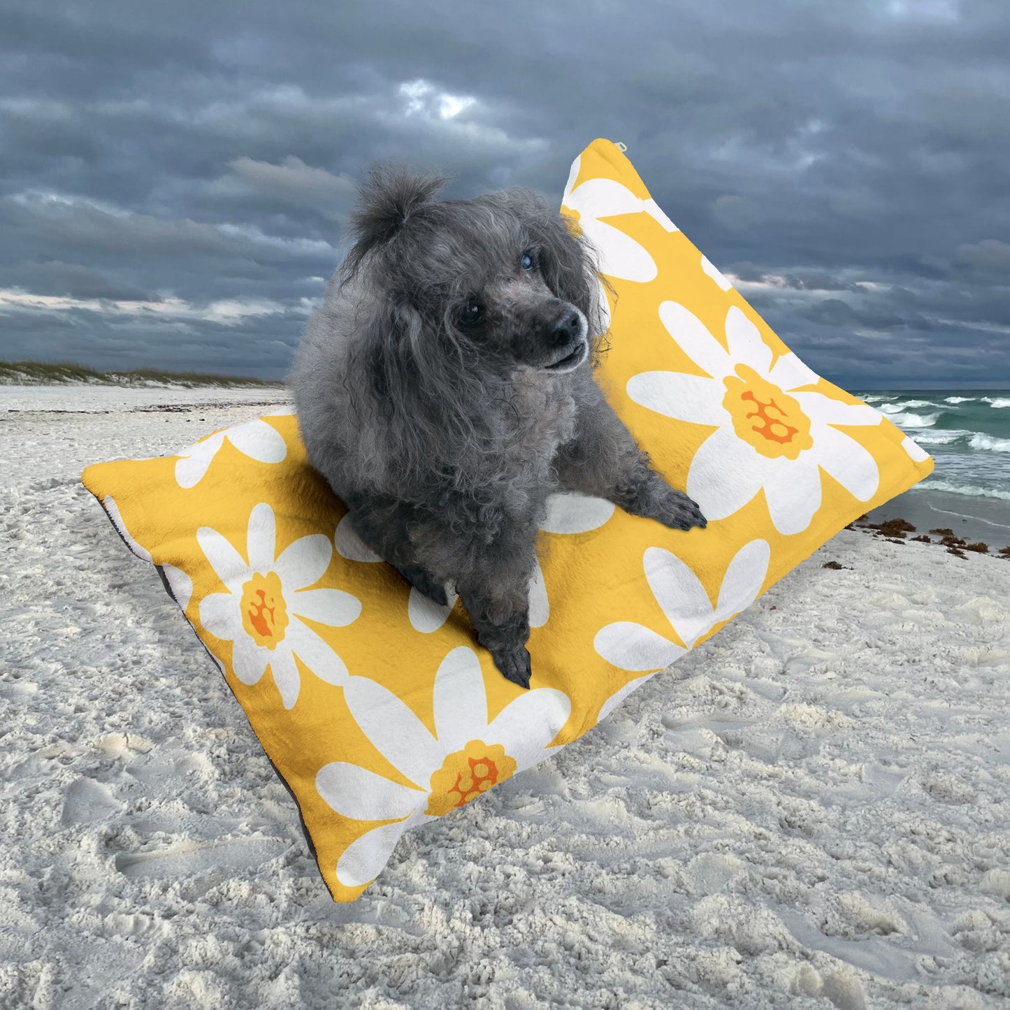 Sunny Floral Pet Bed, Cozy Dog Bed, Cat Bed for Home, Flower Pattern Pet Mat, Cute Puppy Bedding, Spring-Themed Dog Cushion