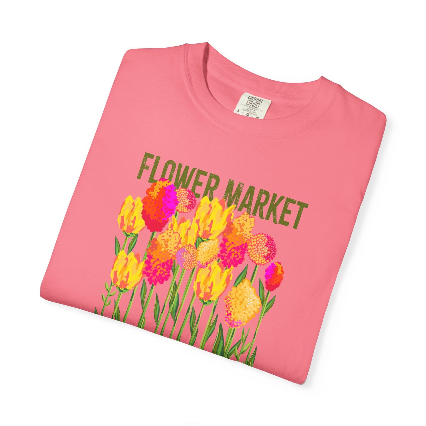 London Flower Market T-Shirt | Garment-Dyed Unisex Tee | Spring Fashion, Gift for Garden Lovers, Fashion Statement, Summer Style