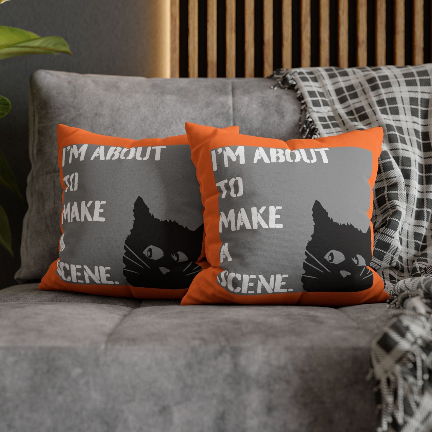 SPOOKY HALLOWEEN Whimsical Cat Pillowcase #FunnyHomeDecor, Cat Lovers Gift, Quirky Housewarming, Cozy Living Room Accent, Fun Bedroom Decor, Playful Gift