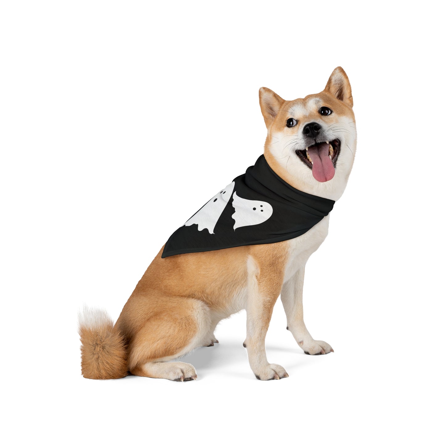Ghostly Pet Bandana for Halloween, Dog Accessory, Cat Costume, Haunted Pet Apparel, Spooky Holiday Gear
