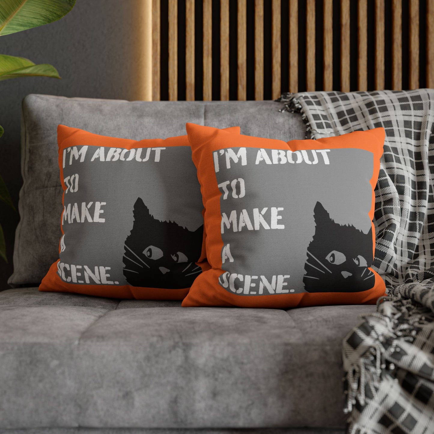 SPOOKY HALLOWEEN Whimsical Cat Pillowcase #FunnyHomeDecor, Cat Lovers Gift, Quirky Housewarming, Cozy Living Room Accent, Fun Bedroom Decor, Playful Gift