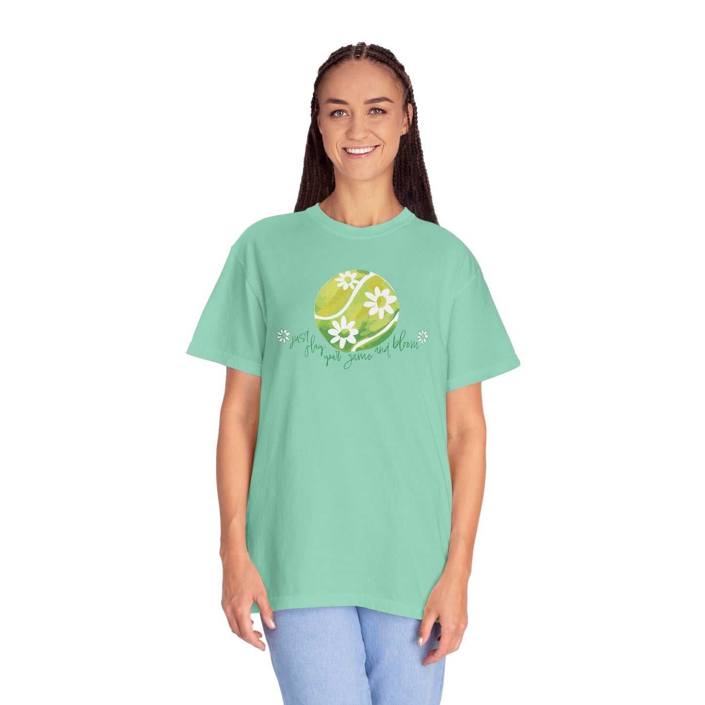 Play Tennis....Bloom! Flower Power Unisex T-Shirt | Eco-Friendly Casual Wear, Spring Fashion, Gift for Garden Lovers, Earth Day Tee, Floral Summer Style, Tennis Lover's Gift17.99
