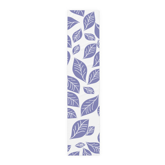 Elegant Lavender Leaf Table Runner | Cotton Poly Decor for Home, Dining, Events, Spring, Seasonal Celebrations, Wedding