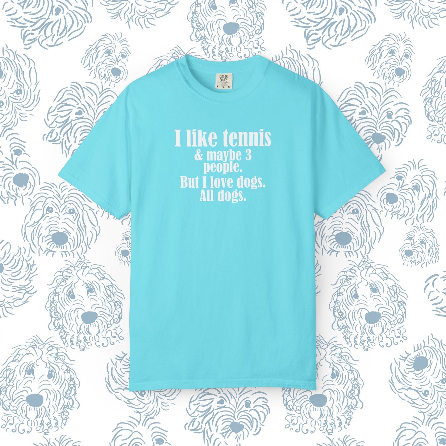 Tennis Lover Unisex T-shirt - I Like Tennis & All Dogs Design